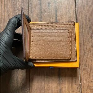 LOUIS VUITTON LV Monogram Canvas Leather Multiple Bifold Men's Wallet